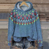 Rosy Colorful Knit Hoodie