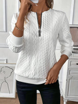 June Zip-Up Cable Knit Sweater