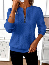 June Zip-Up Cable Knit Sweater