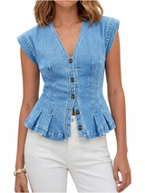 Viera | V-Neck Denim Top