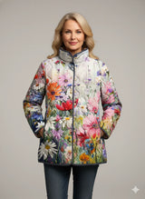 Kaia | Charming Vintage Floral Print Quilted Jacket