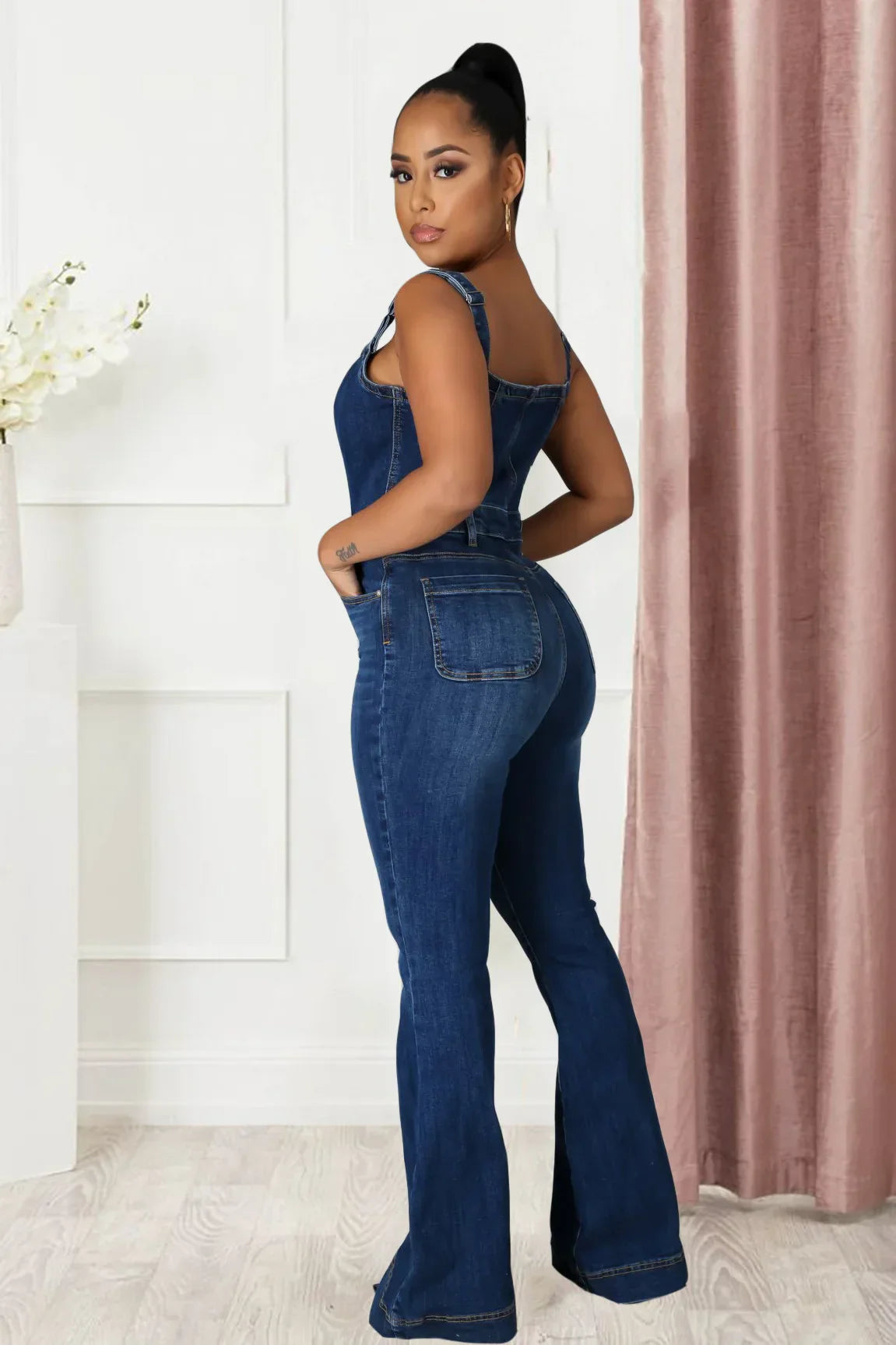 Luna | Wide-Leg Denim Jumpsuit