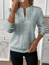 June Zip-Up Cable Knit Sweater