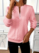 June Zip-Up Cable Knit Sweater