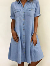 Patricia | Casual Denim Style Midi Dress