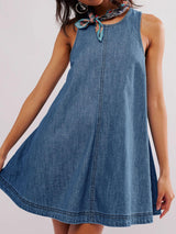 Nancy | Sleeveless Backless Denim Mini Dress