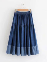Sarah | Elastic Waist Denim Skirt